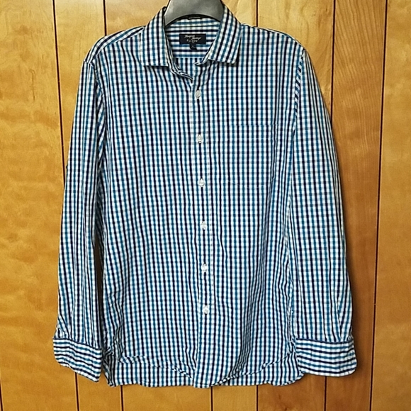 J. Crew Other - J Crew Mens shirt Medium Long Sleeve Button Blue Teal Blue checks Fashion A1